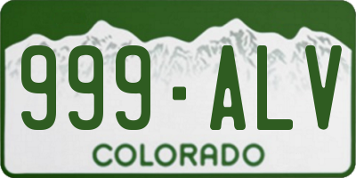 CO license plate 999ALV