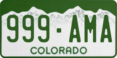 CO license plate 999AMA