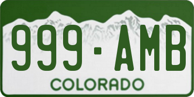 CO license plate 999AMB