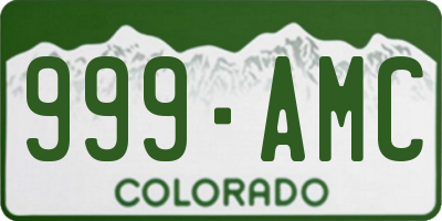 CO license plate 999AMC