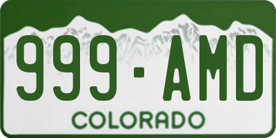 CO license plate 999AMD