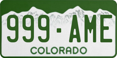 CO license plate 999AME