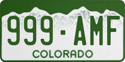 CO license plate 999AMF