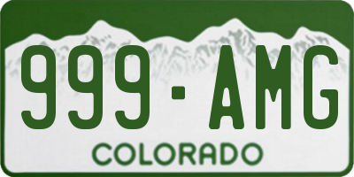 CO license plate 999AMG