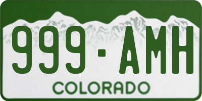 CO license plate 999AMH