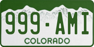 CO license plate 999AMI