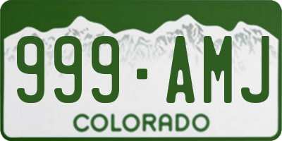 CO license plate 999AMJ