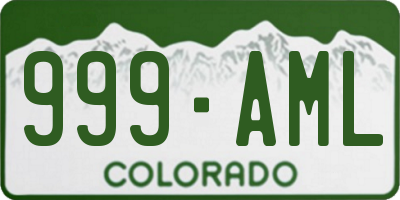 CO license plate 999AML