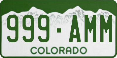 CO license plate 999AMM