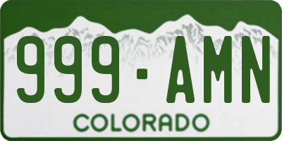 CO license plate 999AMN
