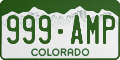 CO license plate 999AMP