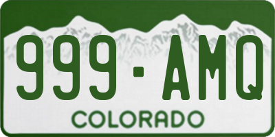 CO license plate 999AMQ