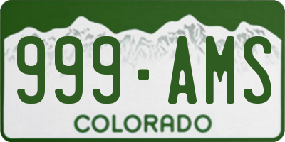 CO license plate 999AMS