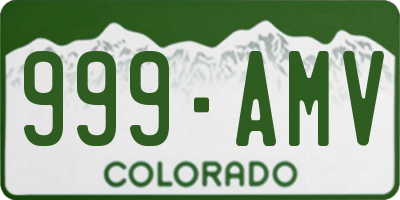 CO license plate 999AMV