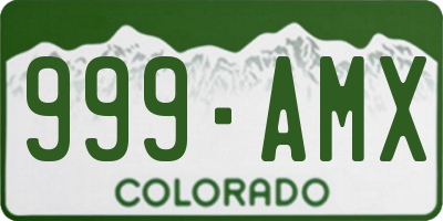 CO license plate 999AMX