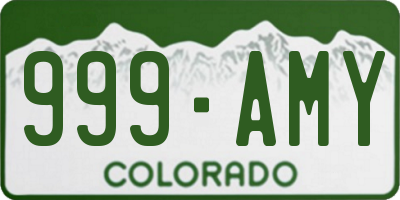 CO license plate 999AMY