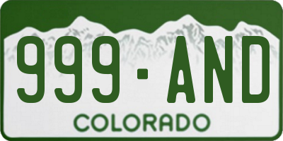 CO license plate 999AND