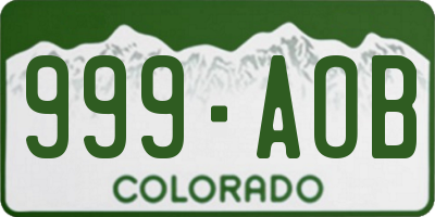CO license plate 999AOB