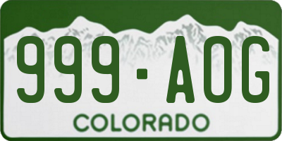CO license plate 999AOG