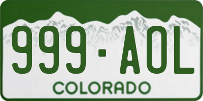 CO license plate 999AOL