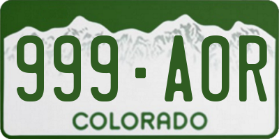 CO license plate 999AOR