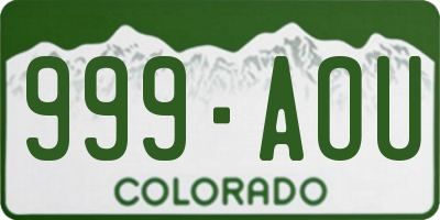 CO license plate 999AOU