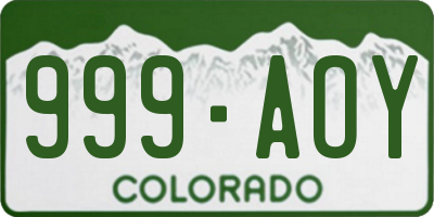 CO license plate 999AOY