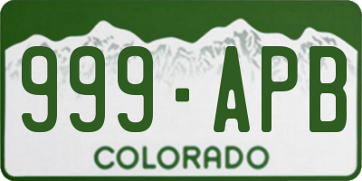 CO license plate 999APB