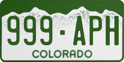 CO license plate 999APH