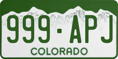 CO license plate 999APJ