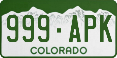 CO license plate 999APK
