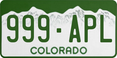 CO license plate 999APL