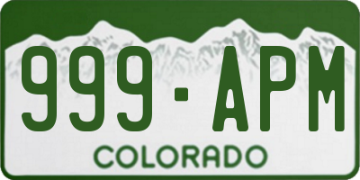 CO license plate 999APM