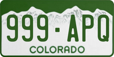 CO license plate 999APQ