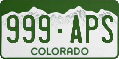 CO license plate 999APS