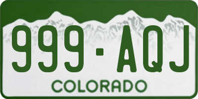 CO license plate 999AQJ