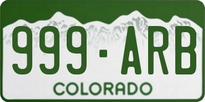 CO license plate 999ARB