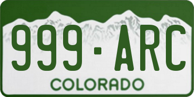 CO license plate 999ARC
