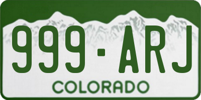 CO license plate 999ARJ