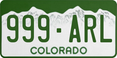 CO license plate 999ARL