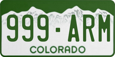 CO license plate 999ARM