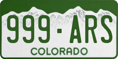 CO license plate 999ARS