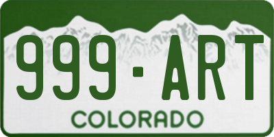 CO license plate 999ART
