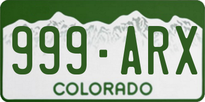 CO license plate 999ARX