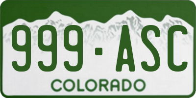 CO license plate 999ASC