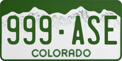 CO license plate 999ASE