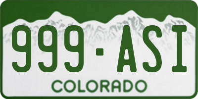 CO license plate 999ASI