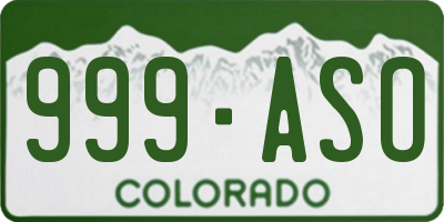 CO license plate 999ASO