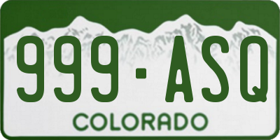 CO license plate 999ASQ