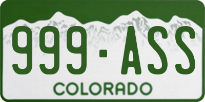 CO license plate 999ASS